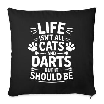Fléchettes Dire Chats Fléchettes Drôles Fléchettes Cadeau - Housse de coussin décorative 45 x 45 cm - noir - Devant