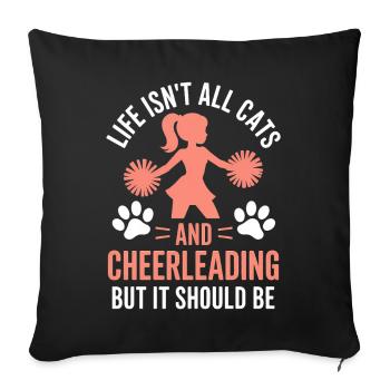 Cheerleading disant drôle Cheerleading cadeau - Housse de coussin décorative 45 x 45 cm - noir - Devant