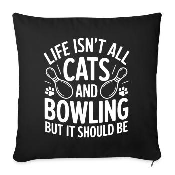 Bowling Saying Cats Funny Bowling Gift - Sofa pillowcase 17,3'' x 17,3'' (45 x 45 cm) - black - Front