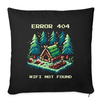 Erreur 404 WiFi non trouvé Bushcraft Gaming - Housse de coussin décorative 45 x 45 cm - noir - Devant