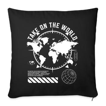 Partez à l’assaut du monde - Housse de coussin décorative 45 x 45 cm - noir - Devant