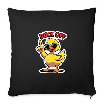 Duck Off – Cheeky Duck with Sunglasses - Sofa pillowcase 17,3'' x 17,3'' (45 x 45 cm) - black - Front