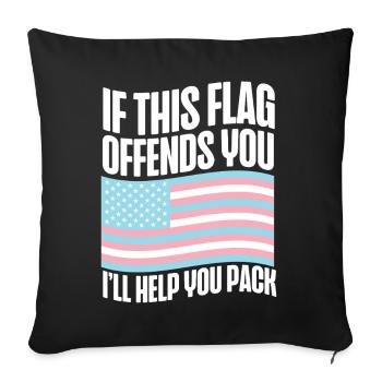 Fierté LGBT transgenre - Housse de coussin décorative 45 x 45 cm - noir - Devant