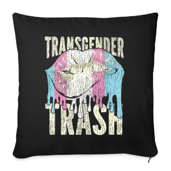 Fierté LGBT transgenre - Housse de coussin décorative 45 x 45 cm - noir - Devant
