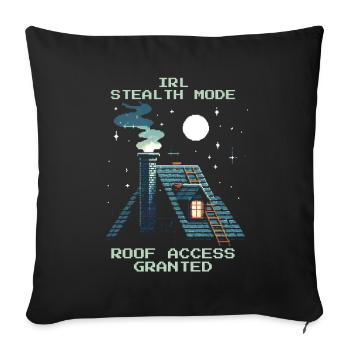Ramoneur Stealth Accès au toit Retro Pixel - Housse de coussin décorative 45 x 45 cm - noir - Devant