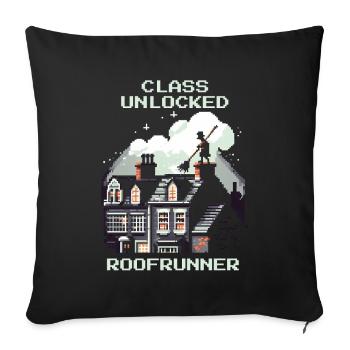 Schornsteinfeger Dachläufer Klasse Retro Pixel Art - Sofakissenbezug 45 x 45 cm - Schwarz - Vorne