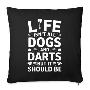 Fléchettes Dire Chien Fléchettes Drôle Fléchettes Cadeau - Housse de coussin décorative 45 x 45 cm - noir - Devant