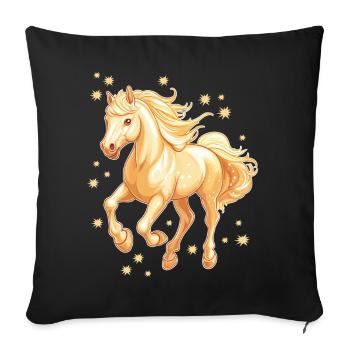 Horse with stars - Sofa pillowcase 17,3'' x 17,3'' (45 x 45 cm) - black - Front