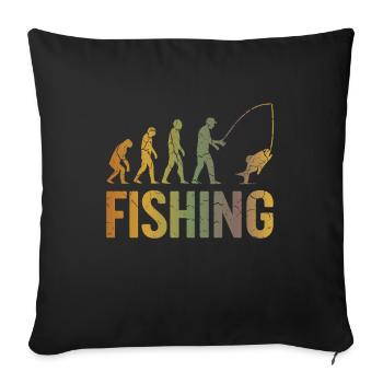 Evolution for fishing - Sofa pillowcase 17,3'' x 17,3'' (45 x 45 cm) - black - Front
