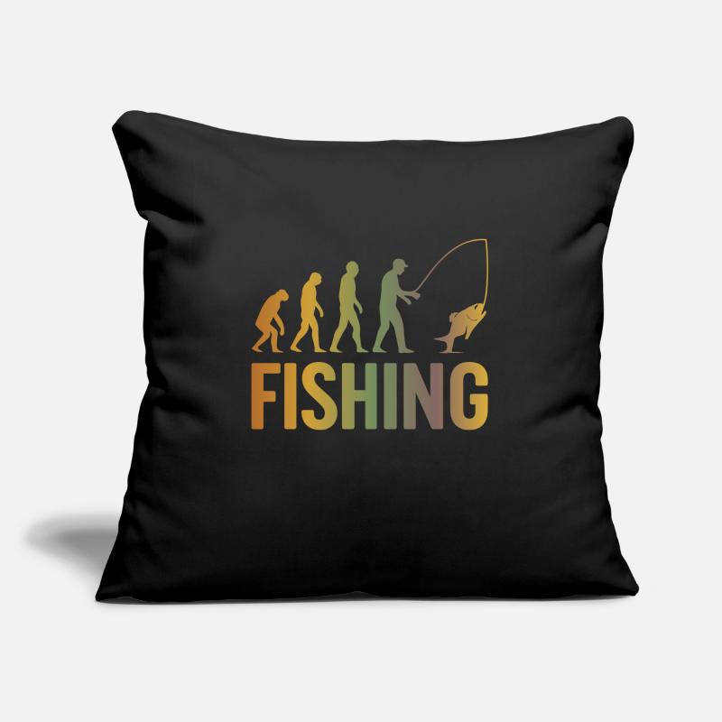 Evolution pour la pêche Housse de coussin décorative 45 x 45 cm