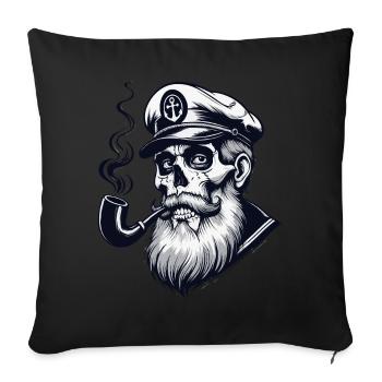 Captain Hamburg St Pauli Hanseatic City Skull - Sofa pillowcase 17,3'' x 17,3'' (45 x 45 cm) - black - Front