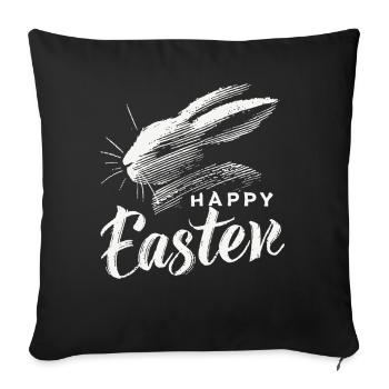Vintage Easter Bunny Happy Easter Design - Sofa pillowcase 17,3'' x 17,3'' (45 x 45 cm) - black - Front