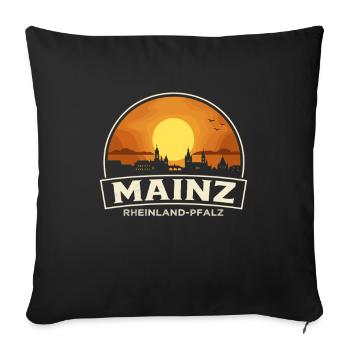 Mainz Skyline Sonnenuntergang - Sofakissenbezug 45 x 45 cm - Schwarz - Vorne