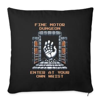 Ergothérapie Motricité fine Entraînement des mains Retro Pixel - Housse de coussin décorative 45 x 45 cm - noir - Devant