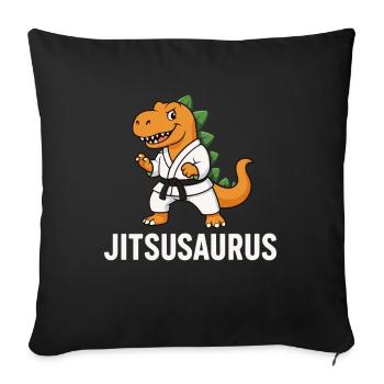 Jitsusaurus – BJJ Dino - Sofakissenbezug 45 x 45 cm - Schwarz - Vorne