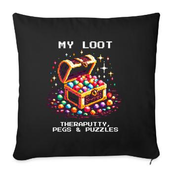Occupational Therapy Loot Therapy Putty Puzzles Retro - Sofa pillowcase 17,3'' x 17,3'' (45 x 45 cm) - black - Front