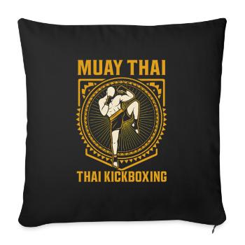 Muay Thai Kickboxing - Housse de coussin décorative 45 x 45 cm - noir - Devant