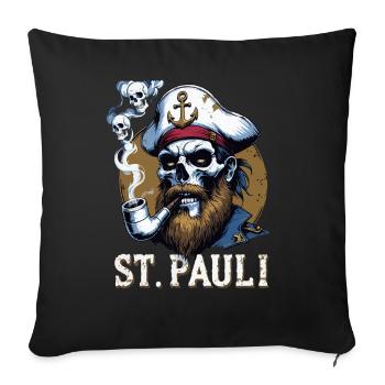 St.Pauli Kiez Hamburg Totenkopf Sankt Pauli - Sofa pillowcase 17,3'' x 17,3'' (45 x 45 cm) - black - Front