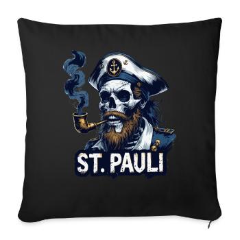 St.Pauli Kiez Hamburg Totenkopf Sankt Pauli - Sofa pillowcase 17,3'' x 17,3'' (45 x 45 cm) - black - Front