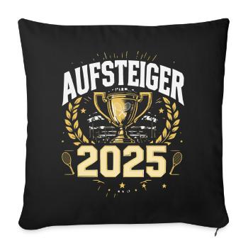 Tennis Aufsteiger 2025 Shirt - Sofakissenbezug 45 x 45 cm - Schwarz - Vorne