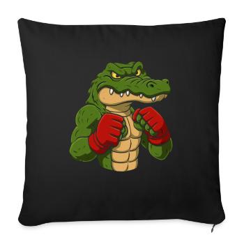 Crocodile Boxing Cartoon - Sofa pillowcase 17,3'' x 17,3'' (45 x 45 cm) - black - Front
