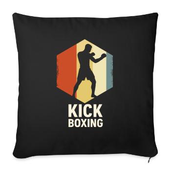 Retro Kickboxer Silhouette - Sofa pillowcase 17,3'' x 17,3'' (45 x 45 cm) - black - Front