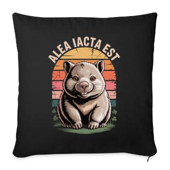 Alea iacta est Wombat - Sofa pillowcase 17,3'' x 17,3'' (45 x 45 cm) - black - Front