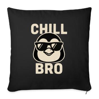 Chill Bro Pingouin - Housse de coussin décorative 45 x 45 cm - noir - Devant
