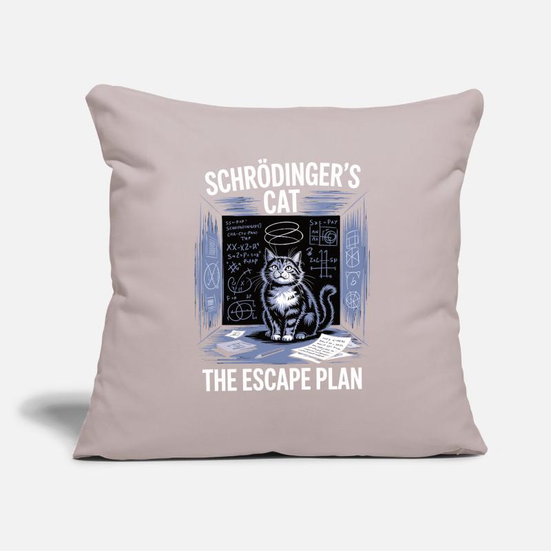 Le chat de Schrödinger – Plan d’évasion Housse de coussin décorative 45 x 45 cm