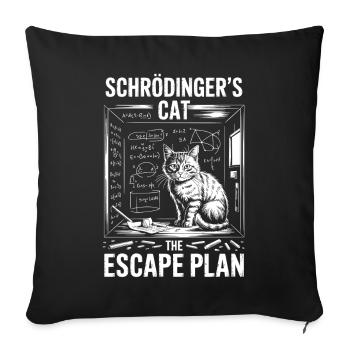 Schrödinger's Cat – Escape Plan - Sofa pillowcase 17,3'' x 17,3'' (45 x 45 cm) - black - Front