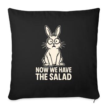 Funny bunny design with saying - Sofa pillowcase 17,3'' x 17,3'' (45 x 45 cm) - black - Front