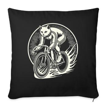 Cats Bicycle Design for Women with Humor - Sofa pillowcase 17,3'' x 17,3'' (45 x 45 cm) - black - Front