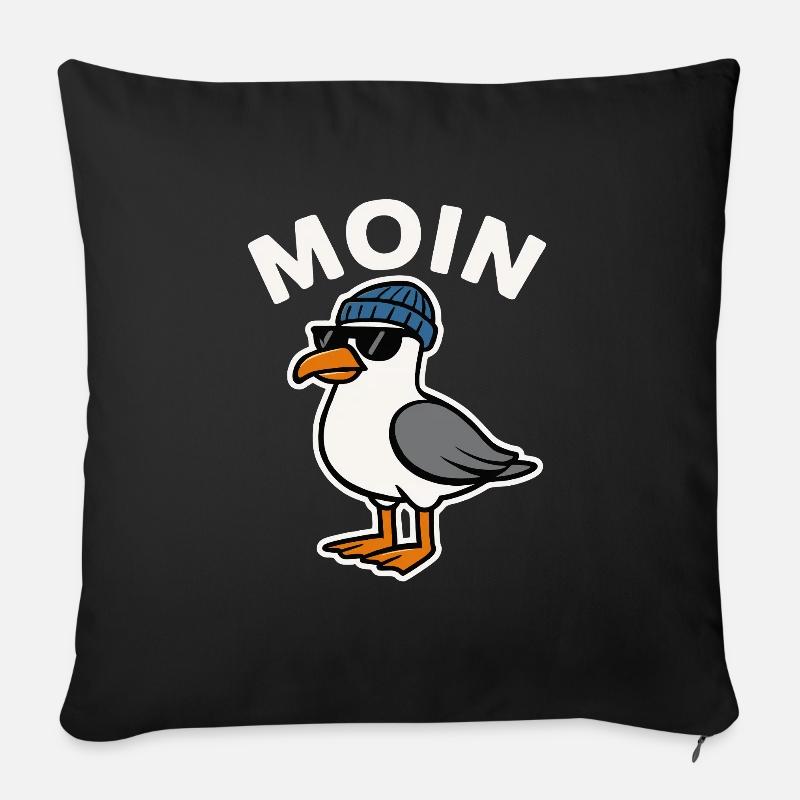 Moin Möwe - Sofakissenbezug 45 x 45 cm - Schwarz