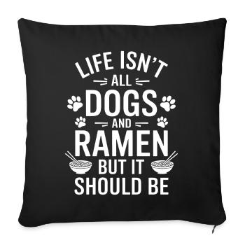 Ramen Dogs Anime Funny Kawaii Ramen Gift - Sofa pillowcase 17,3'' x 17,3'' (45 x 45 cm) - black - Front
