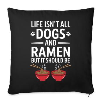 Ramen Dogs Anime Funny Kawaii Ramen Gift - Sofa pillowcase 17,3'' x 17,3'' (45 x 45 cm) - black - Front