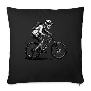 Mountain Bike Bicycle Biking Downhill Sport Downhill - Sofa pillowcase 17,3'' x 17,3'' (45 x 45 cm) - black - Front