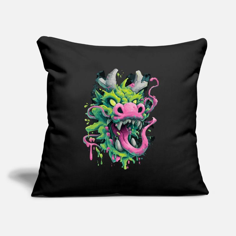 Psychedelic Dragon Head Japan Street Art Style Sofa pillowcase 17,3'' x 17,3'' (45 x 45 cm)
