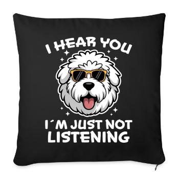 Old English Sheepdog Saying Joke Sheepdog Gift - Sofa pillowcase 17,3'' x 17,3'' (45 x 45 cm) - black - Front