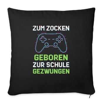 Born to gamble - Sofa pillowcase 17,3'' x 17,3'' (45 x 45 cm) - black - Front