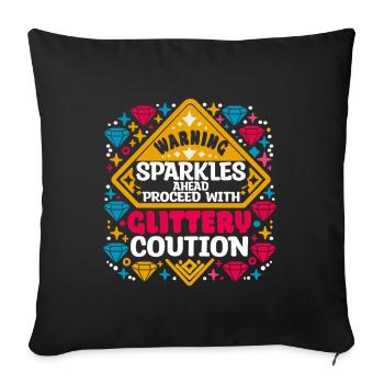 Diamond Painting Artist Sparkles Ahed With - Sofa pillowcase 17,3'' x 17,3'' (45 x 45 cm) - black - Front