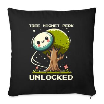 Aimant d’arbre | Arbres de disc golf lançant des chaînes de précision - Housse de coussin décorative 45 x 45 cm - noir - Devant