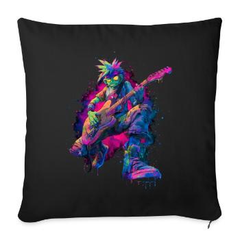 Colorful Rocker Comic Style Street Art Graphic - Sofa pillowcase 17,3'' x 17,3'' (45 x 45 cm) - black - Front