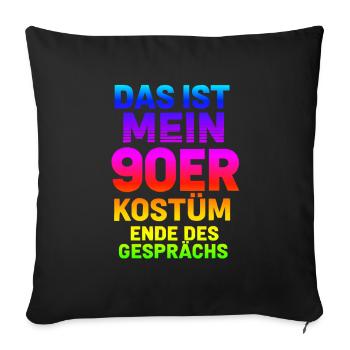 Mein90er Kostüm - Sofakissenbezug 45 x 45 cm - Schwarz - Vorne