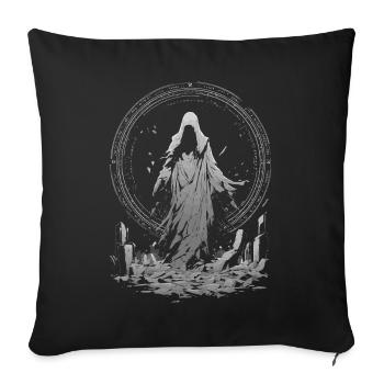 Dark Summoner – Occult Rune Circle Reaper - Sofa pillowcase 17,3'' x 17,3'' (45 x 45 cm) - black - Front