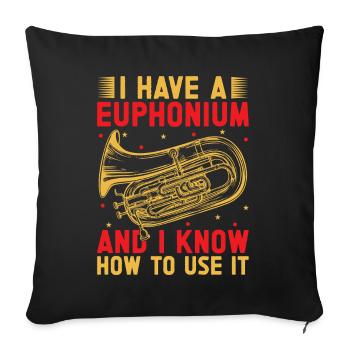 Euphonium Je sais comment l’utiliser Marche baryton - Housse de coussin décorative 45 x 45 cm - noir - Devant
