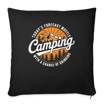 Camping et alcool – Nature with a Shot - Housse de coussin décorative 45 x 45 cm - noir - Devant
