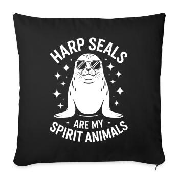 Seal Saying Seal Funny Harp Seal Gift - Sofa pillowcase 17,3'' x 17,3'' (45 x 45 cm) - black - Front