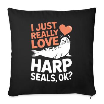 Seal Saying Seal Funny Harp Seal Gift - Sofa pillowcase 17,3'' x 17,3'' (45 x 45 cm) - black - Front