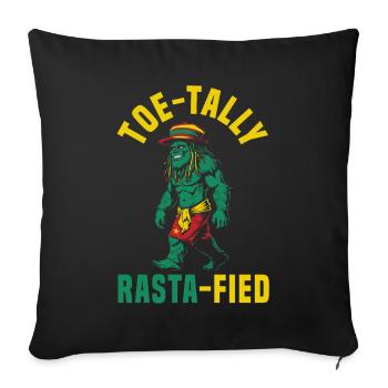 Sasquatch Toe-tally Rasta-fié Bigfoot jamaïcain - Housse de coussin décorative 45 x 45 cm - noir - Devant
