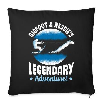 Bigfoot & Nessie's Bigfoot Monster of Loch Ness - Sofa pillowcase 17,3'' x 17,3'' (45 x 45 cm) - black - Front